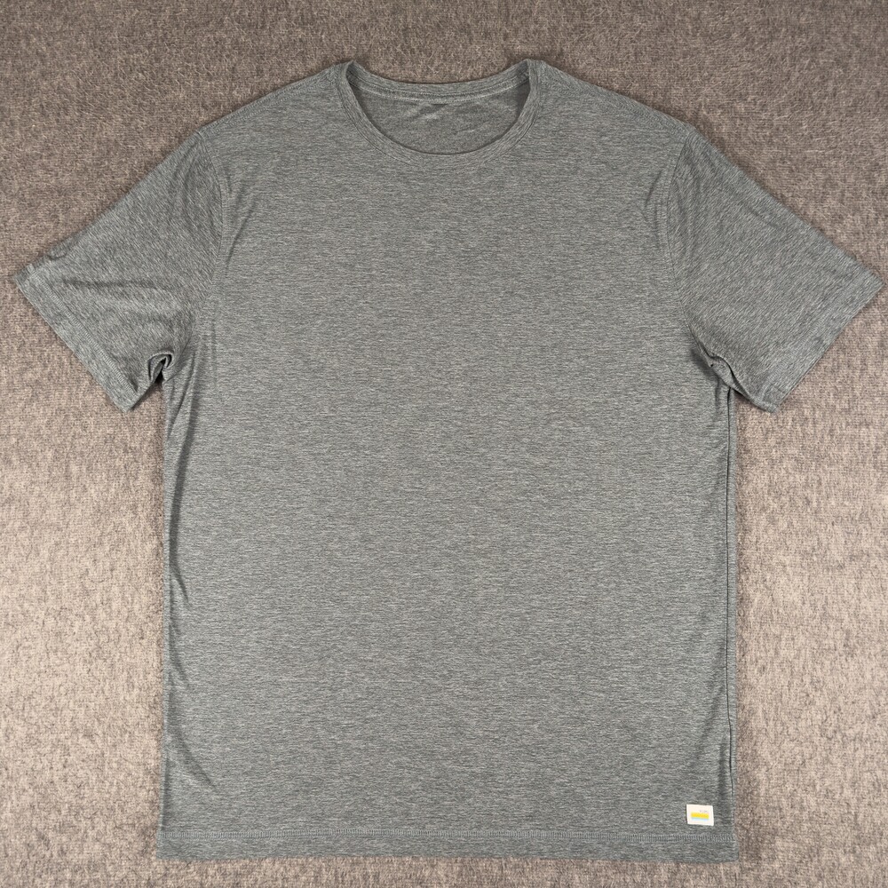 Vuori Strato Tech Shirt Mens Large Gray Short Sleeve Crewneck Performance V126